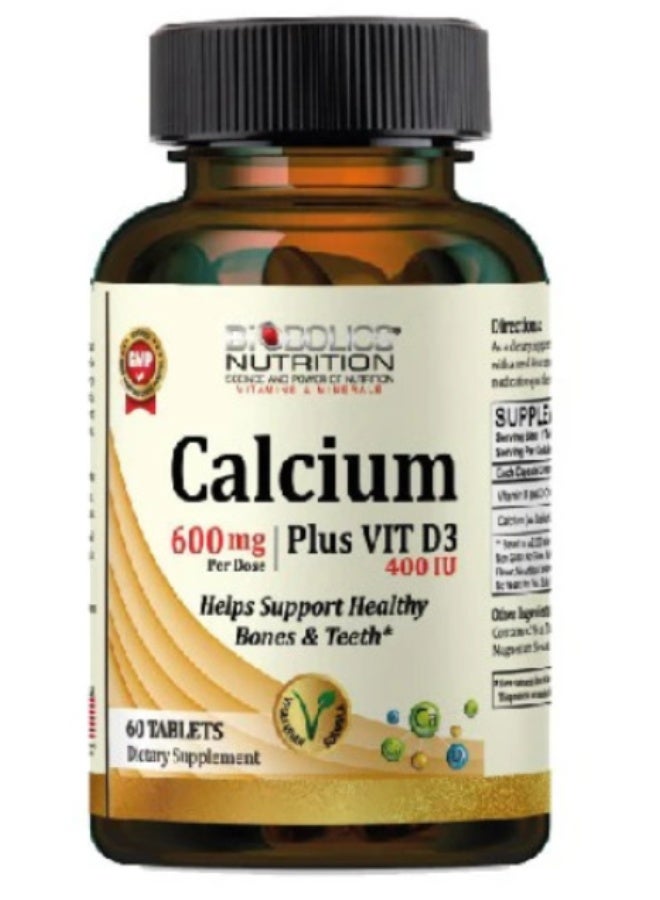 Calcium 600 mg + Vitamin D3 400 IU 60 Tablets